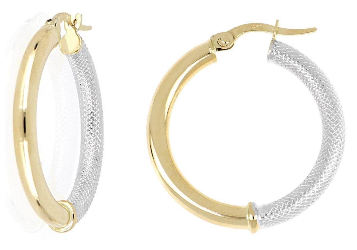 10K Yellow Gold 2-Faced Hoop Earring