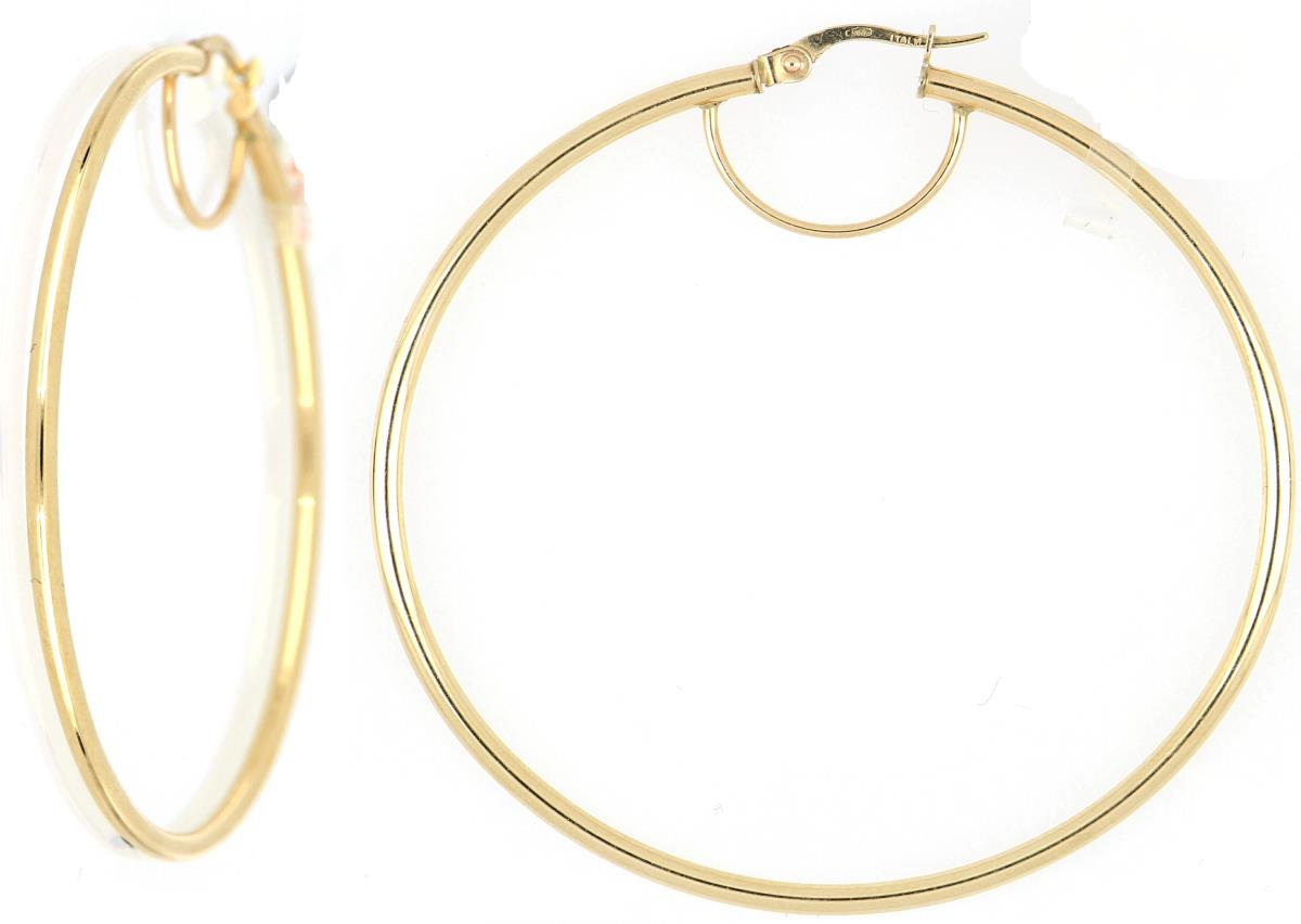 10K Yellow Gold Arched Hoop Earring