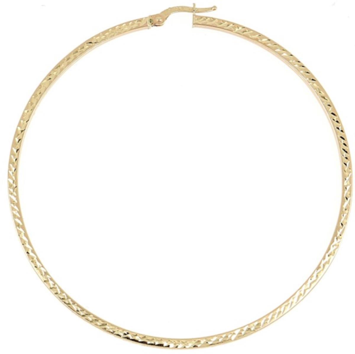 10K Yellow Gold DC Hoop Earring