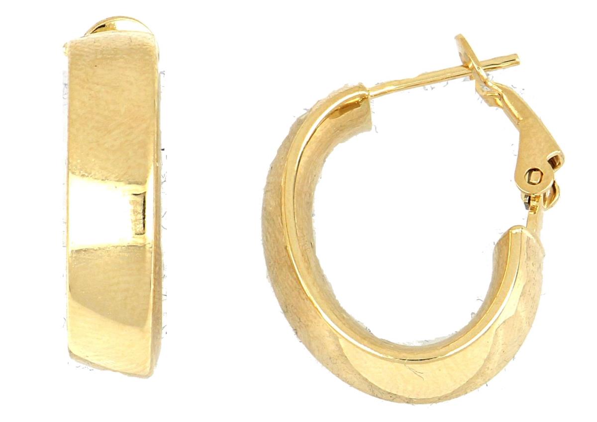 10K Yellow Gold Polished Omega Back Hoop Earring