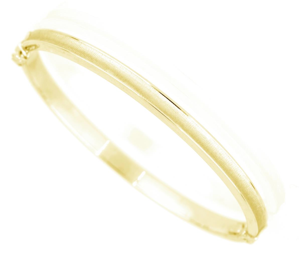 10K Yellow Gold Satin Bangle Bracelet