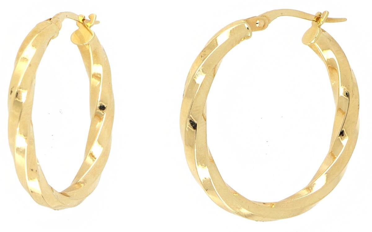 10K Yellow Gold Twist Hoop Earring