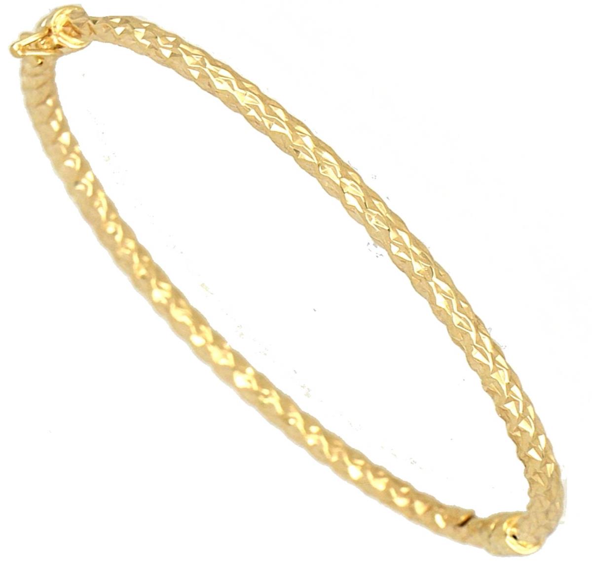 10K Yellow Gold Hammered Bangle Bracelet