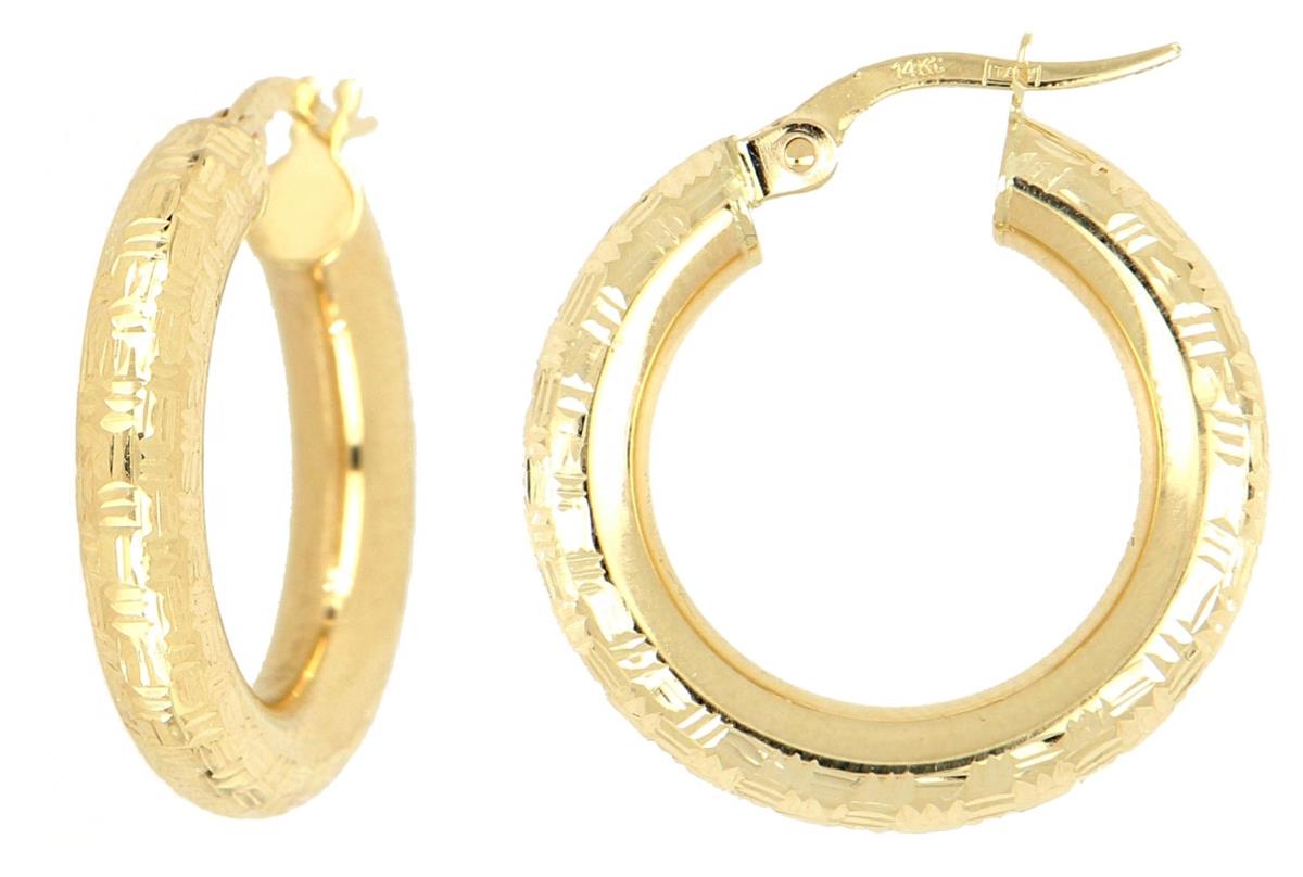 10K Yellow Gold DC Hoop Earring