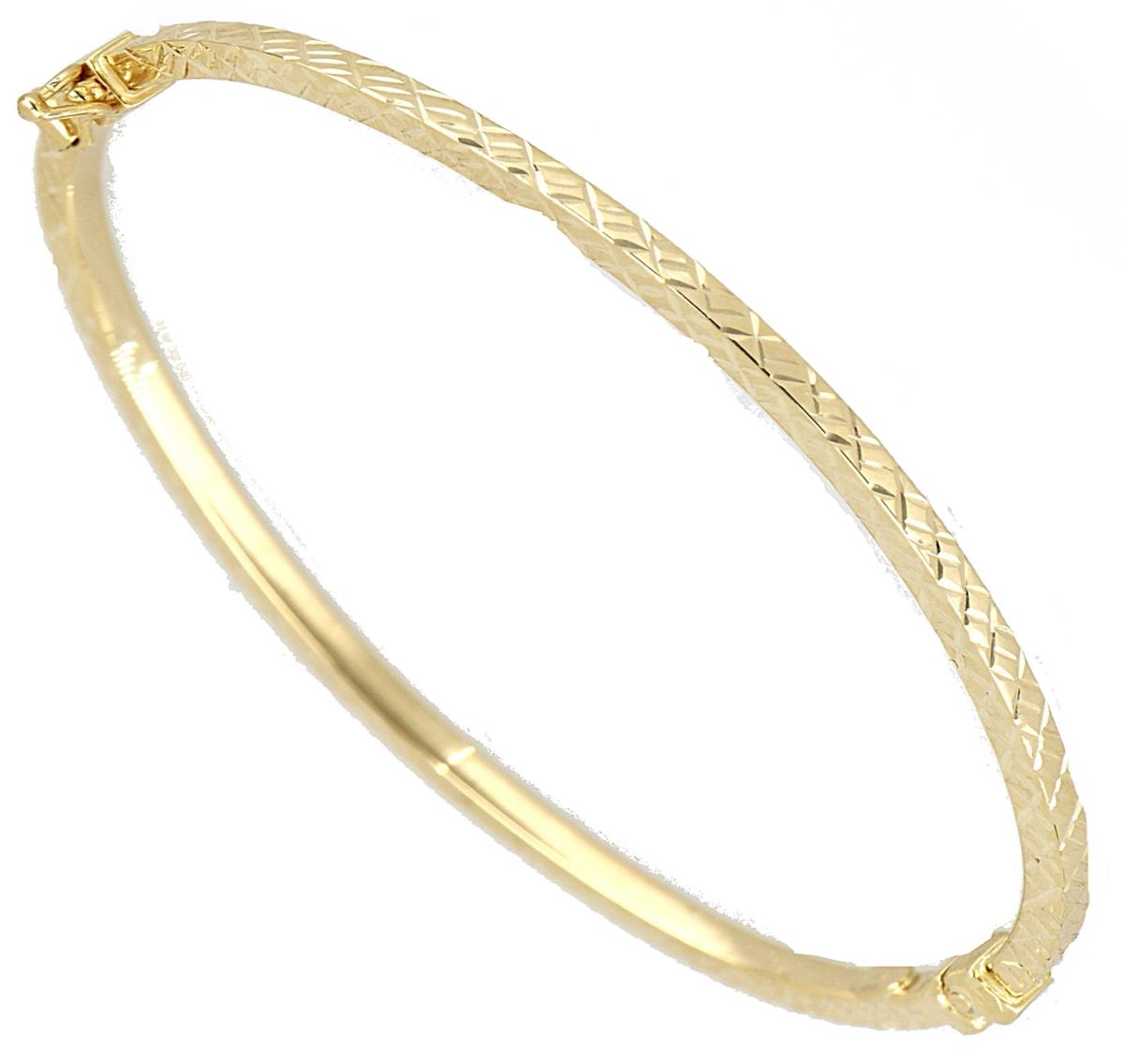 10K Yellow Gold DC Squared Bangle Bracelet