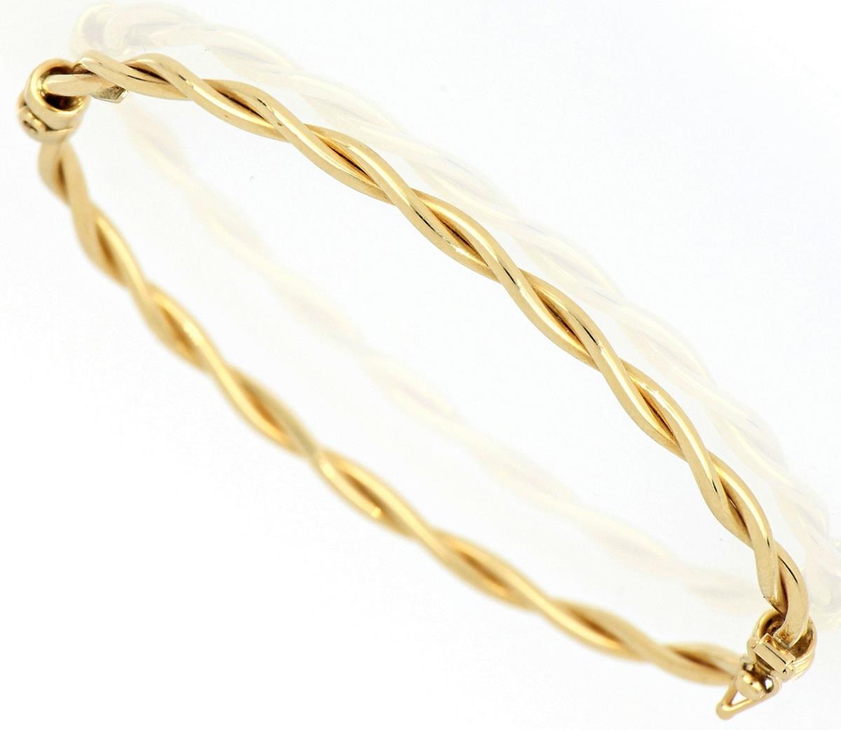 10K Yellow Gold Polished Twist Bangle Bracelet