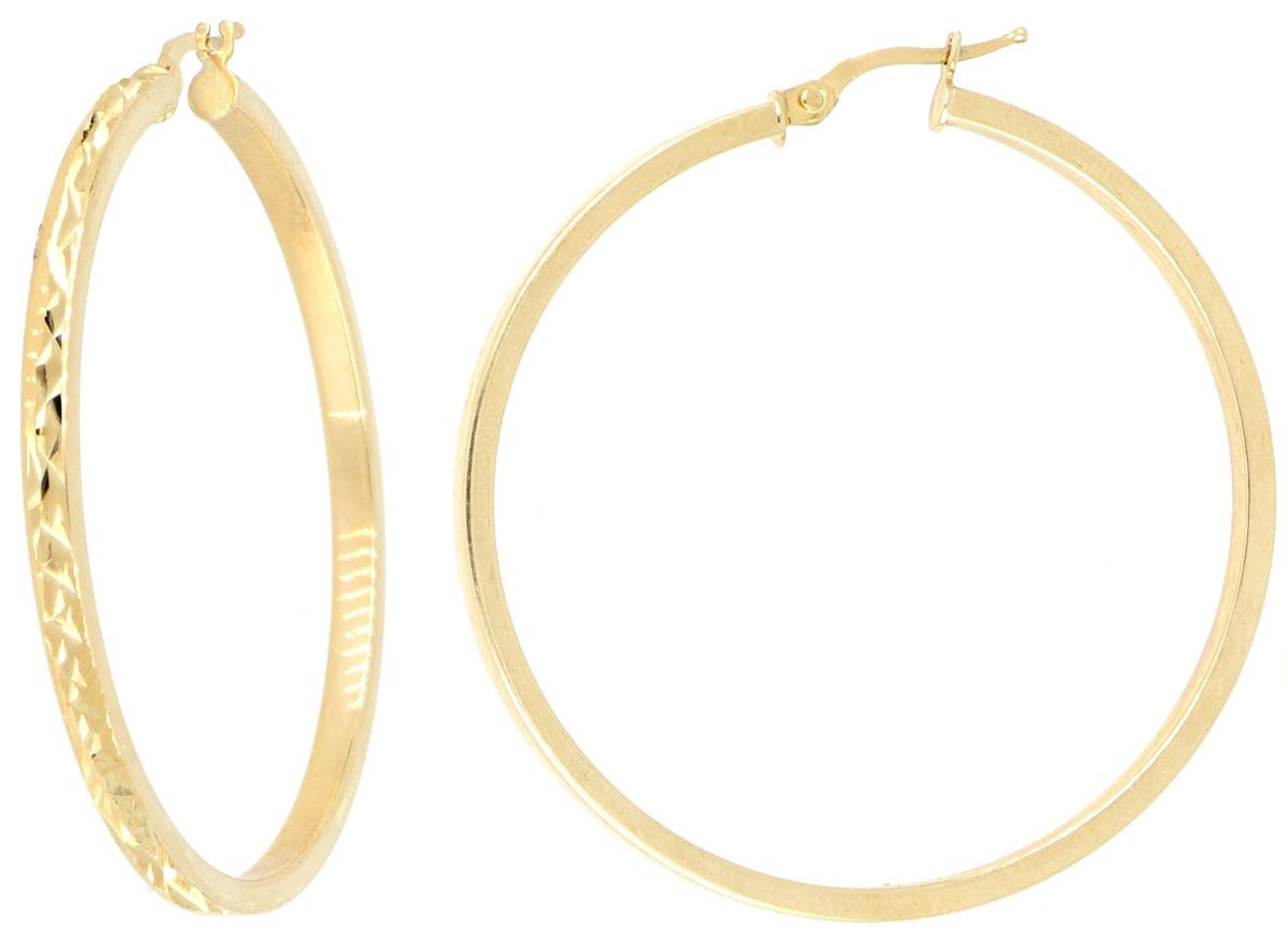 10K Yellow Gold DC Hoop Earring