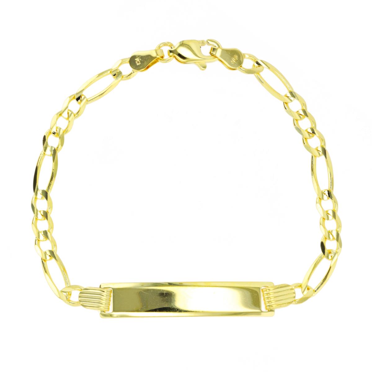 14K Yellow Gold Figaro 100 6" ID Bracelet