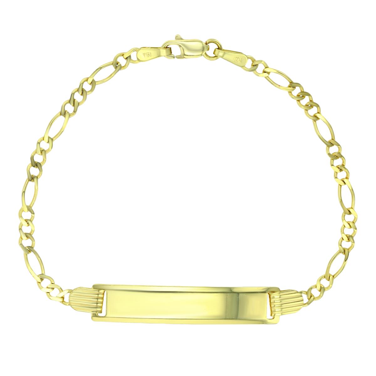 14K Yellow Gold Figaro 060 6" ID Bracelet