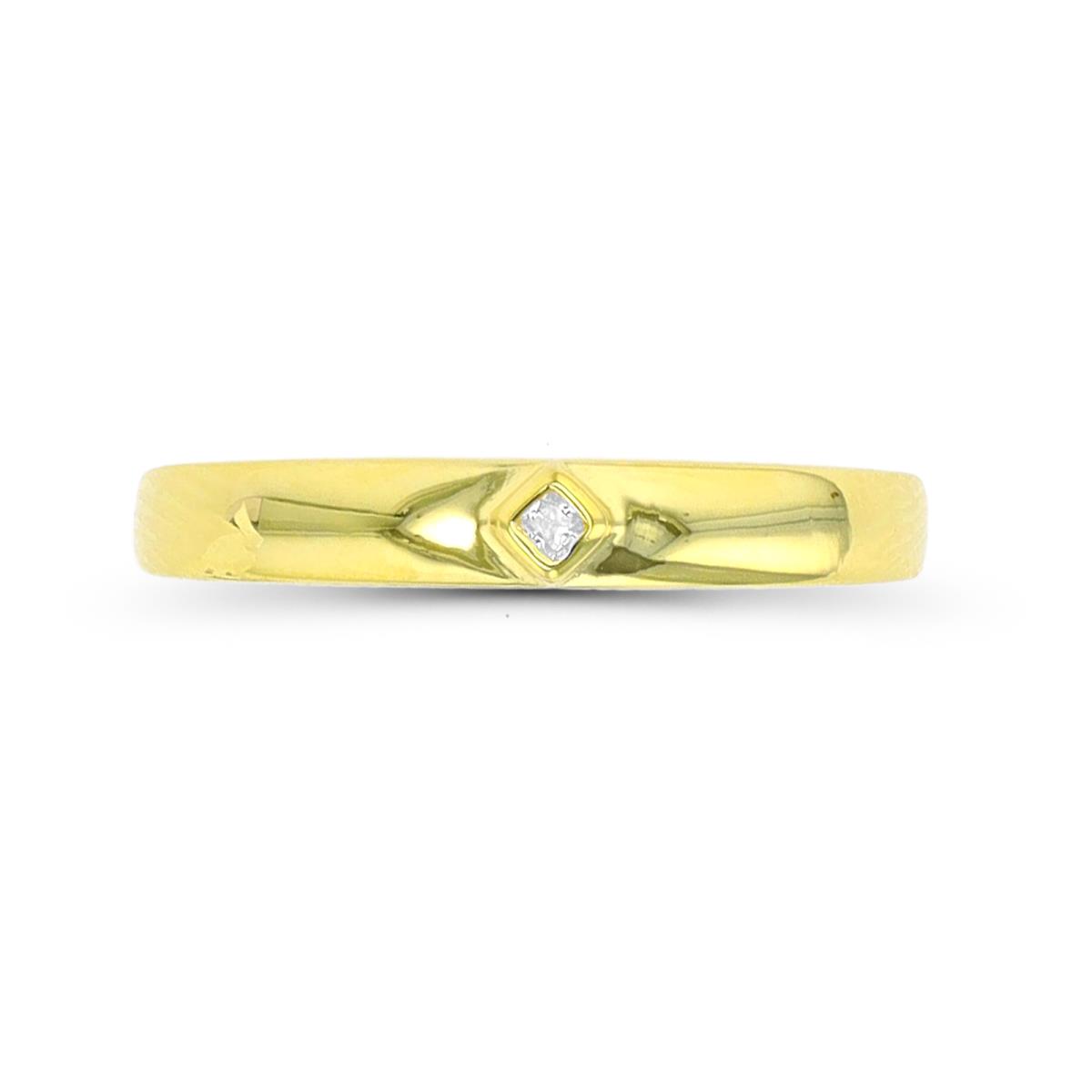 Sterling Silver Yellow Princess Cut CZ Engagement Ring