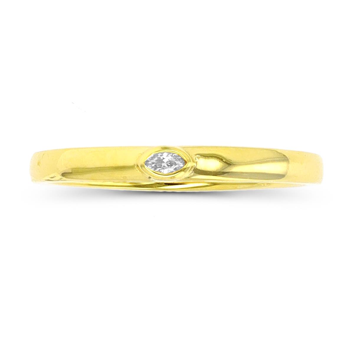 Sterling Silver Yellow Marquise CZ Engagement Ring
