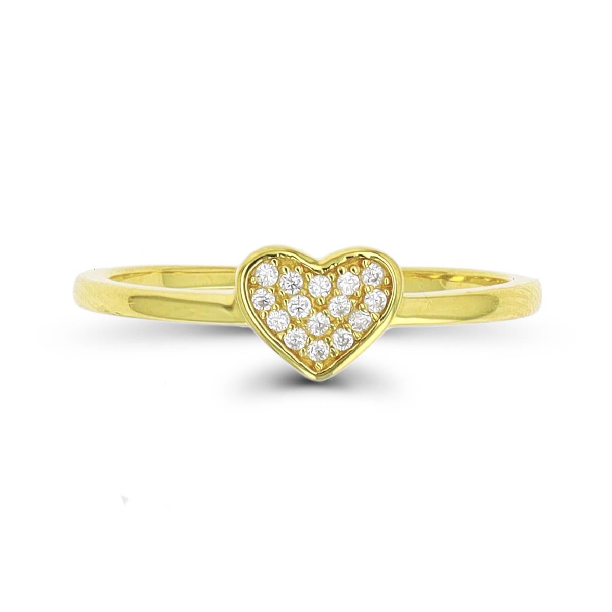 Sterling Silver Yellow 6mm  Heart Fashion Ring