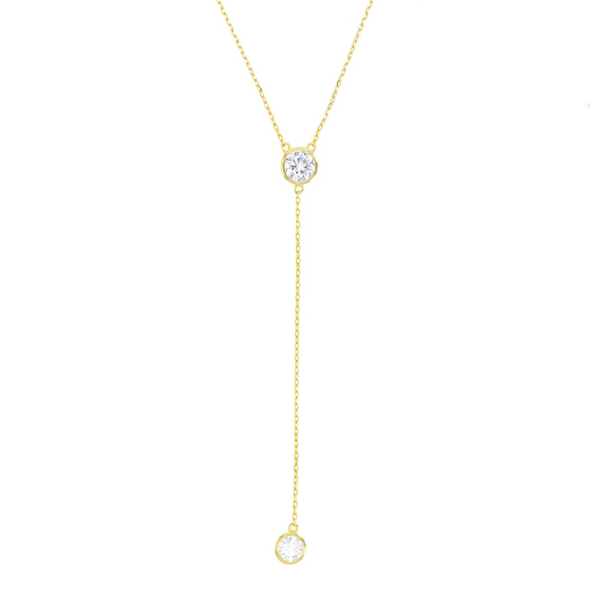 Sterling Silver Yellow Dangling CZ 16+2 Necklace