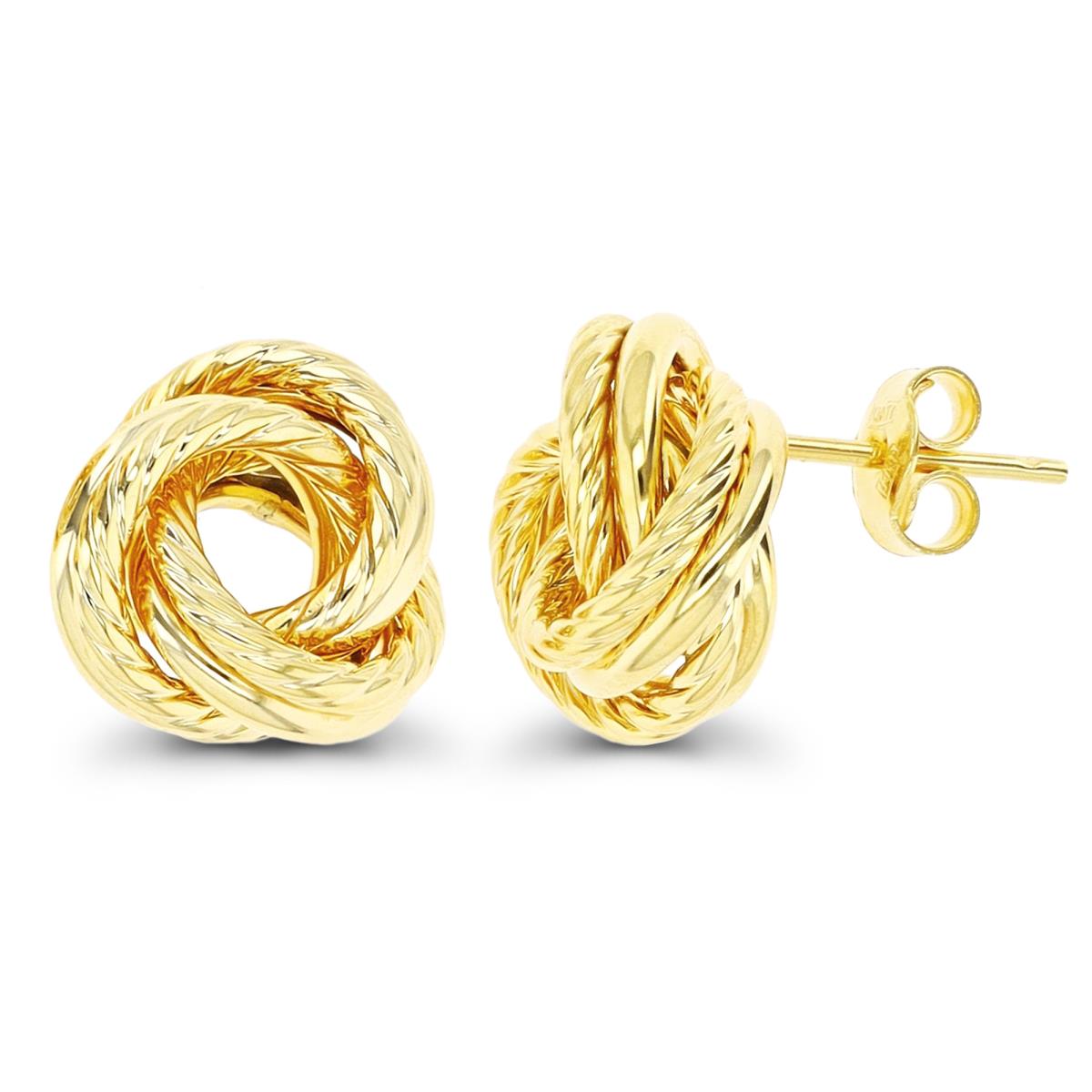 14K Yellow Gold Twist Knot Stud Earring