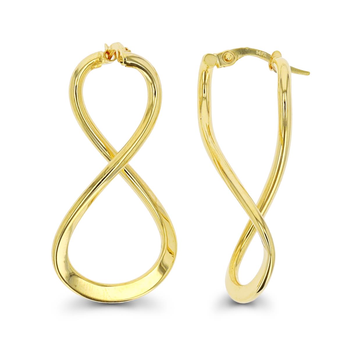 10K Yellow Gold Infinity Hoop Earring