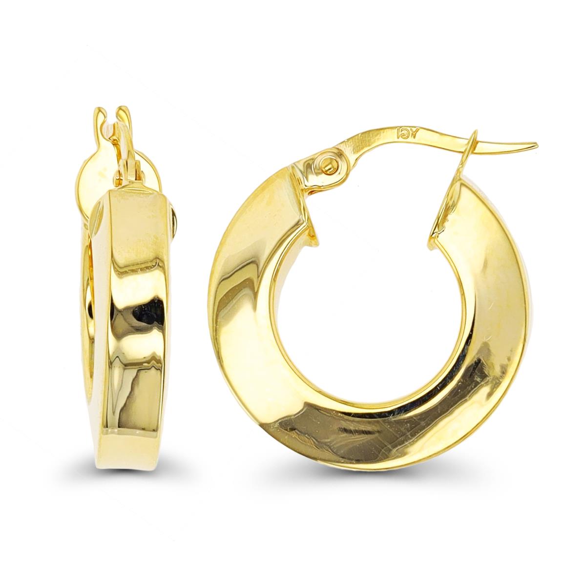 10K Yellow Gold 20x4.3mm Polished Squared Hoop Earring