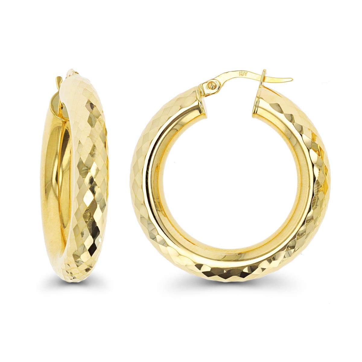 10K Yellow Gold 30x5mm Disco DC Hoop Earring