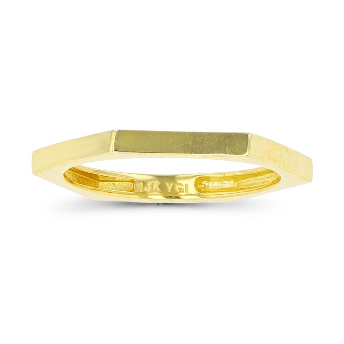 10K Yellow Gold 2mm Hexagon Band Ring