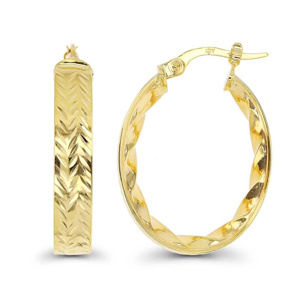 10K Yellow Gold DC Inside Twist Hoop Earring