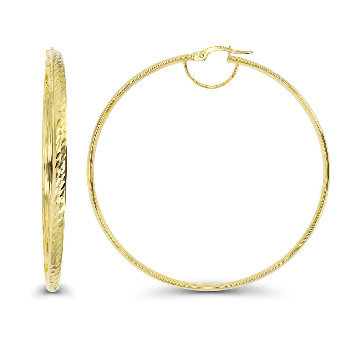 10K Yellow Gold 56x3mm Diamond Cut Hoop Earring