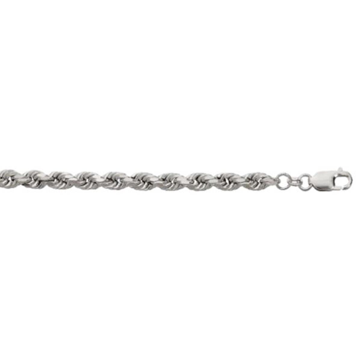 Sterling Silver Anti-Tarnish 5.00mm 18" Diamond Cut Rope Chain