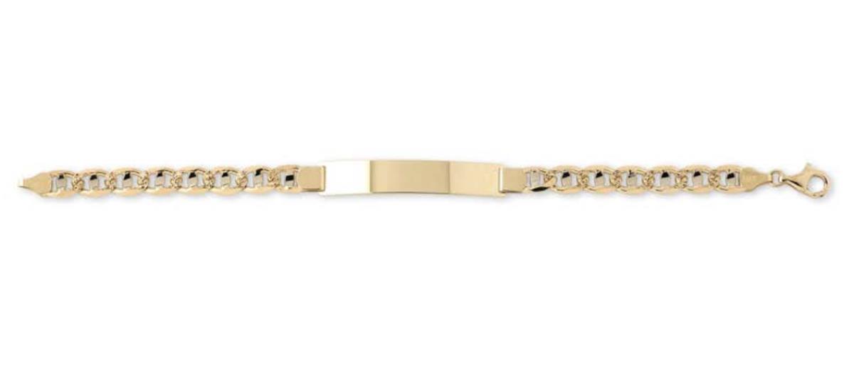 14K Two-Tone Gold 180 Pave Mariner 8.5" ID Bracelet