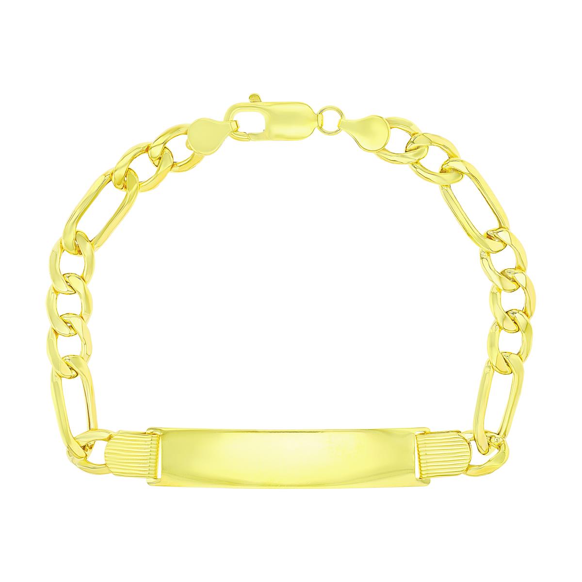 14K Yellow Gold Polished 8.50" 180 Hollow Figaro ID Bracelet