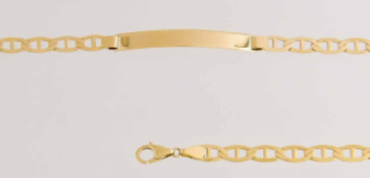 14K Yellow Gold 060 Flat Mariner 6" Baby ID Bracelet