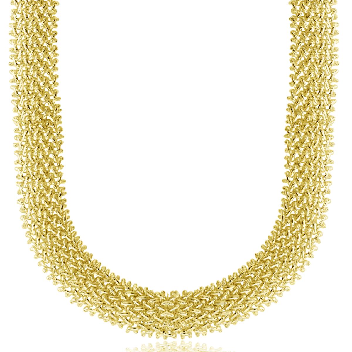 Sterling Silver Yellow 1-Micron 15.50mm Hollow Basketweave 18" Chain 