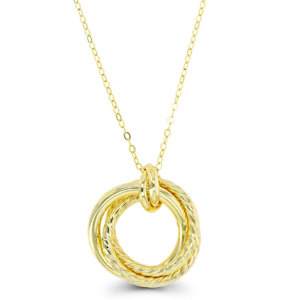 10K Yellow Gold Rope Hoop 18" Necklace