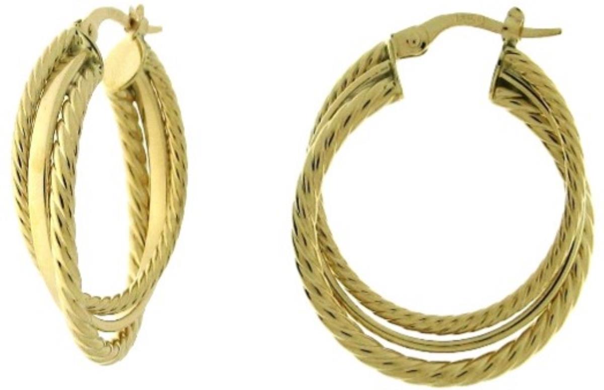 10K Yellow Gold Multi Hoop Earring