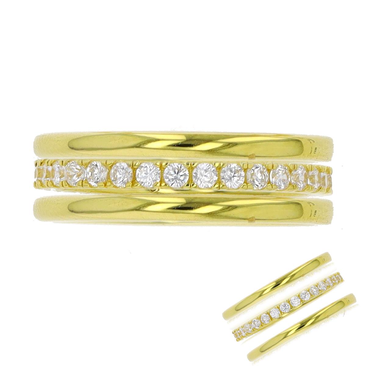 Sterling Silver Yellow CZ Stackable Ring 