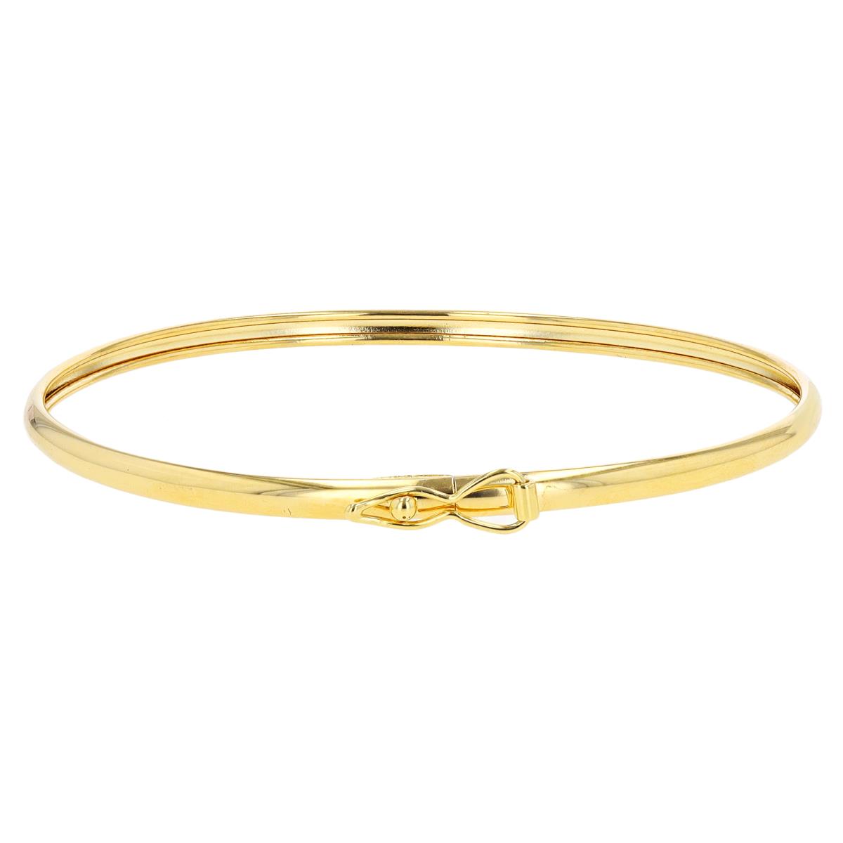 14K Yellow Gold 3mm Polished 7" Bangle Bracelet