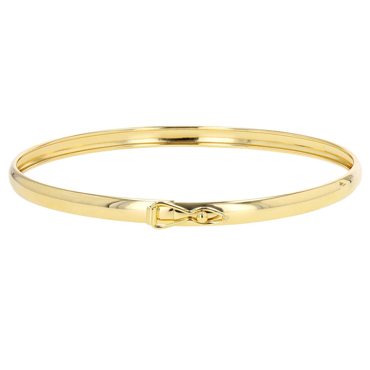 14K Yellow Gold 4mm Polished 7" Bangle Bracelet