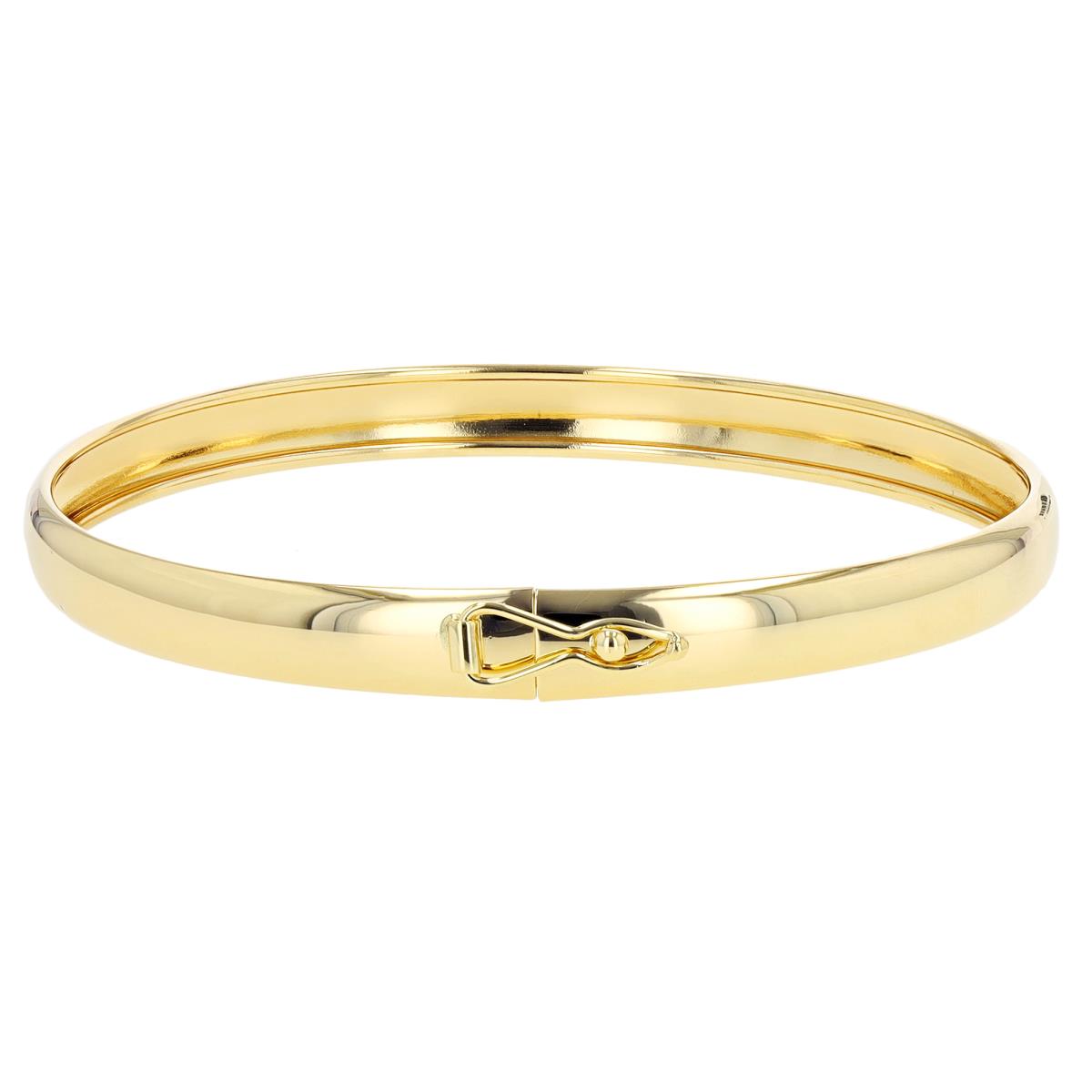 14K Yellow Gold 6mm Polished 7" Bangle Bracelet