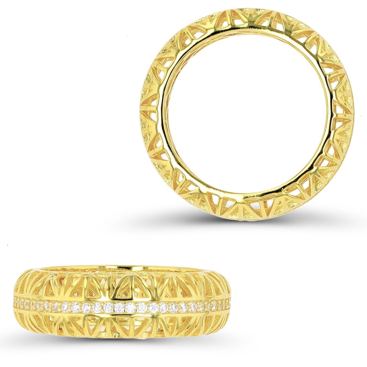 Sterling Silver Yellow Filigree Eternity Ring