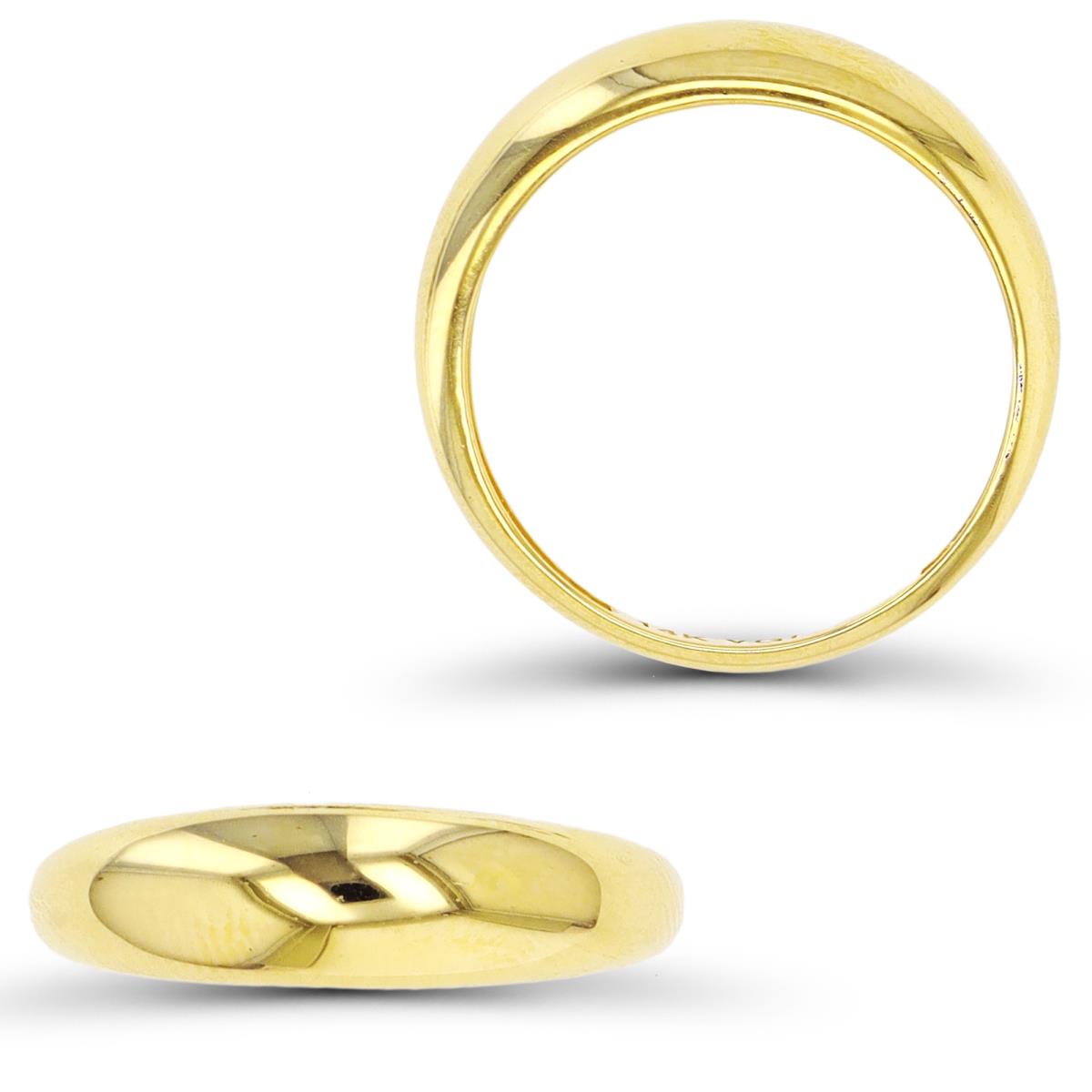 14K Yellow Gold 6mm Domed Plain Band Ring