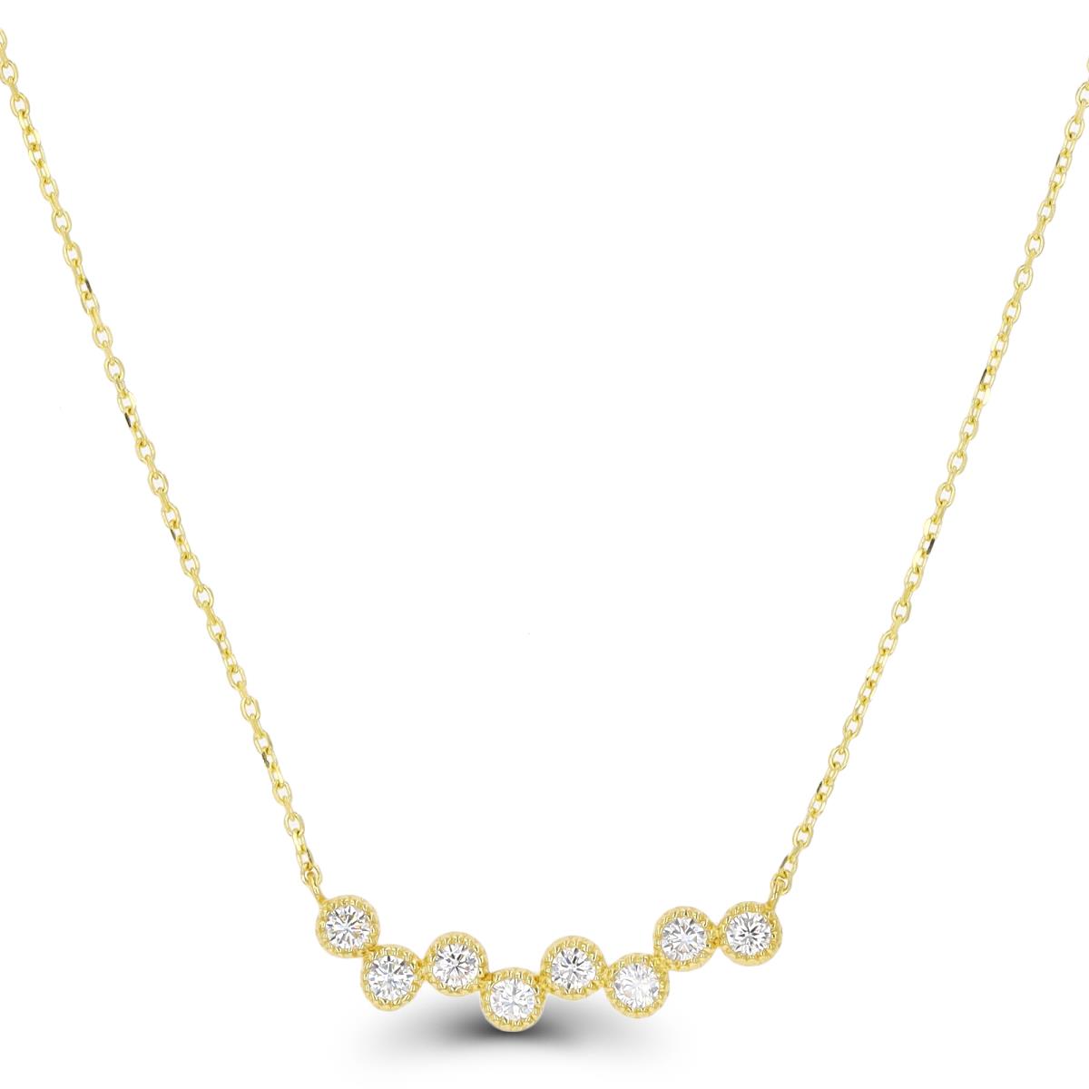 14K Yellow Gold Milgrain Bubble 18"+2" Necklace