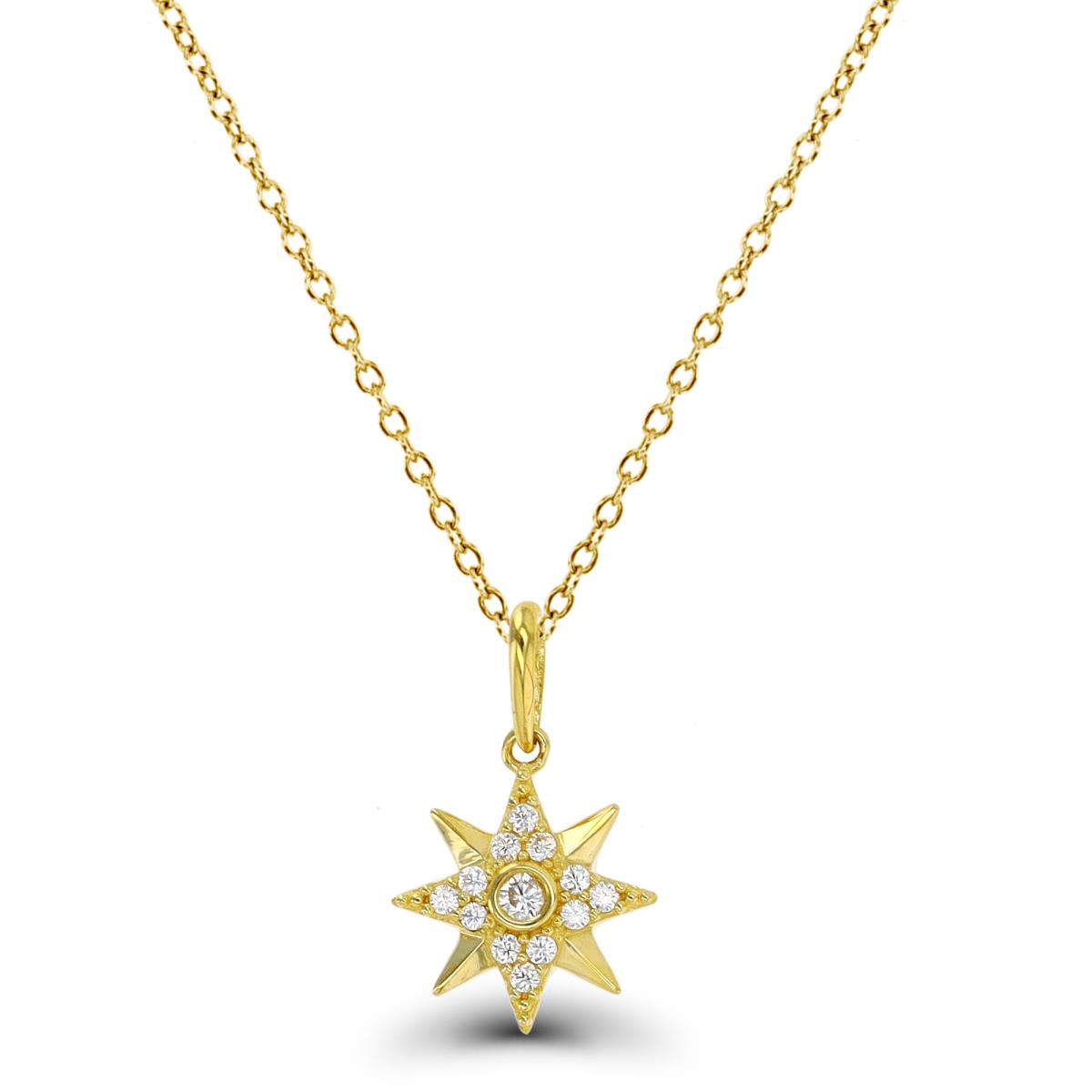 10K Yellow Gold Star 18" Necklace