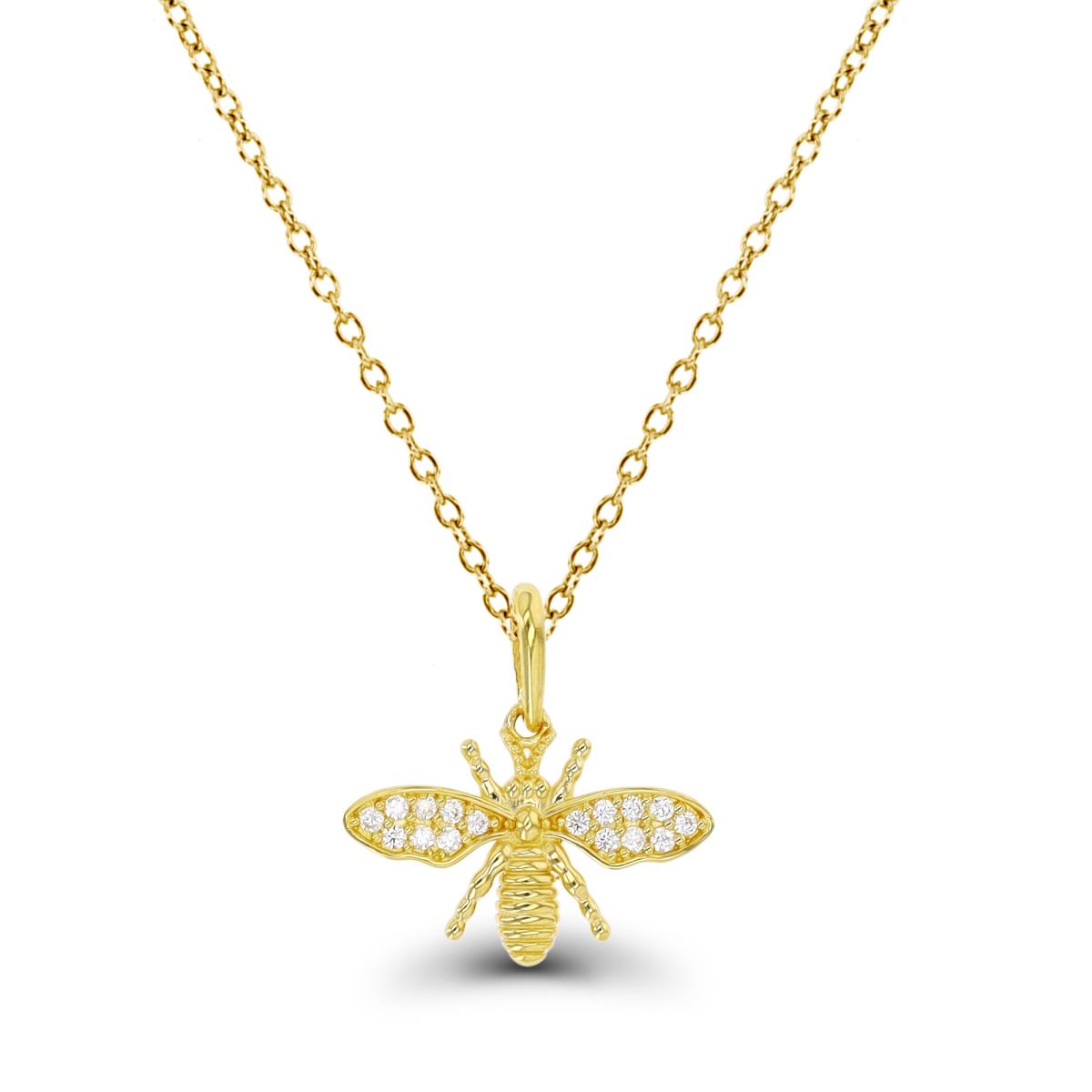 10K Yellow Gold Bee 18" Necklace