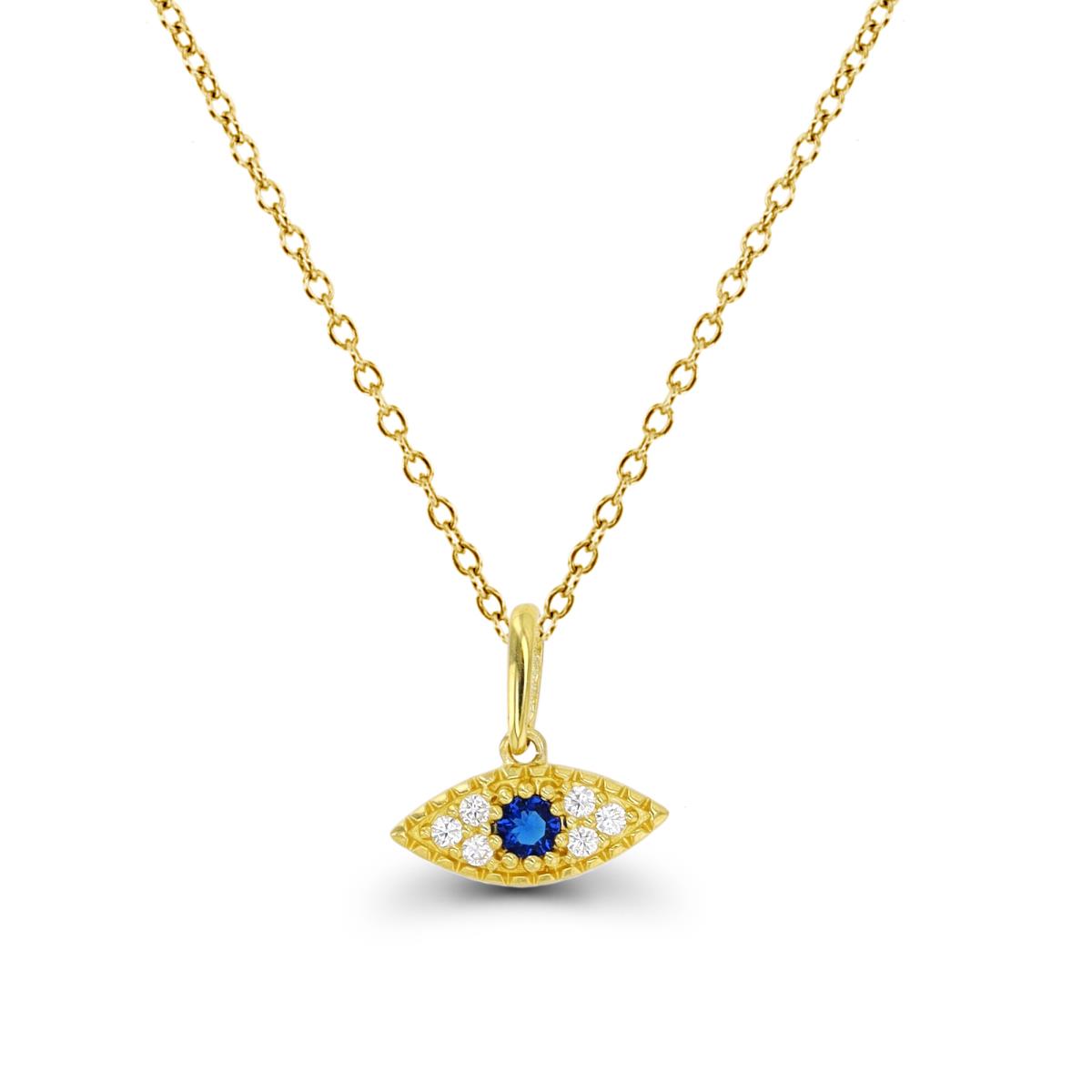 10K Yellow Gold Evil Eye 18" Necklace