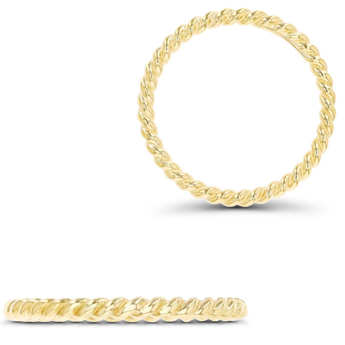 10K Yellow Gold 2mm Twist Fashion Ring