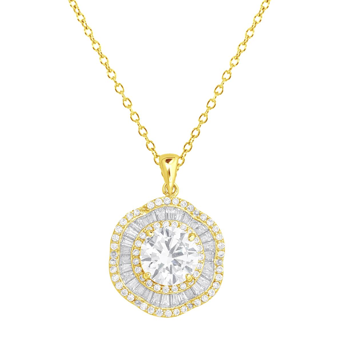 Sterling Silver Yellow Fashion Flower 18" Necklace