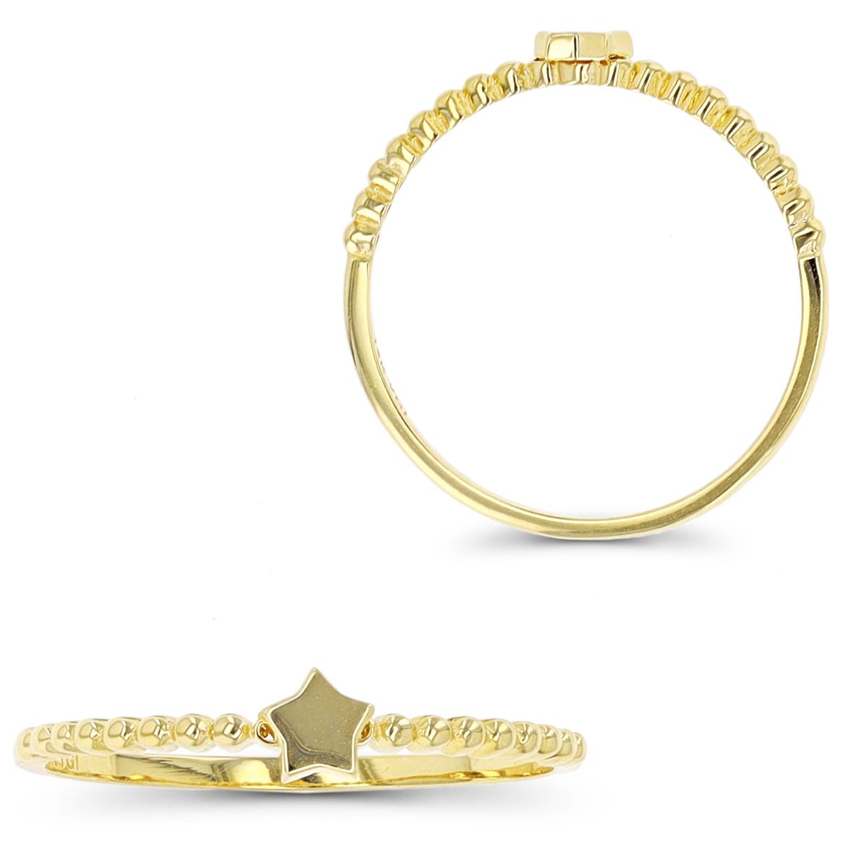 14K Yellow Gold Star Bubble Ring