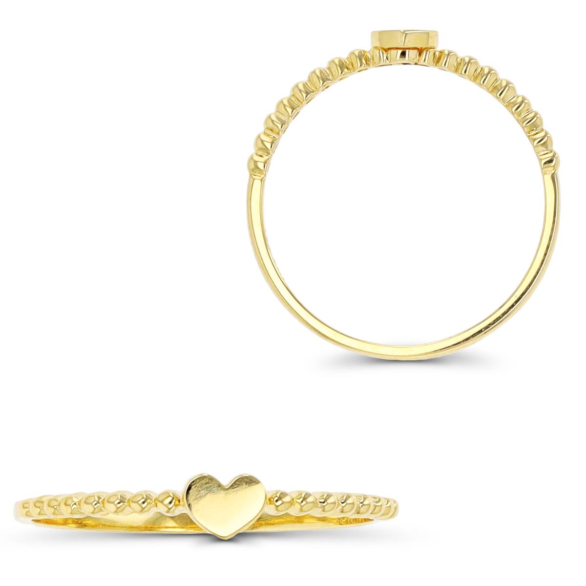 14K Yellow Gold Heart Bubble Ring