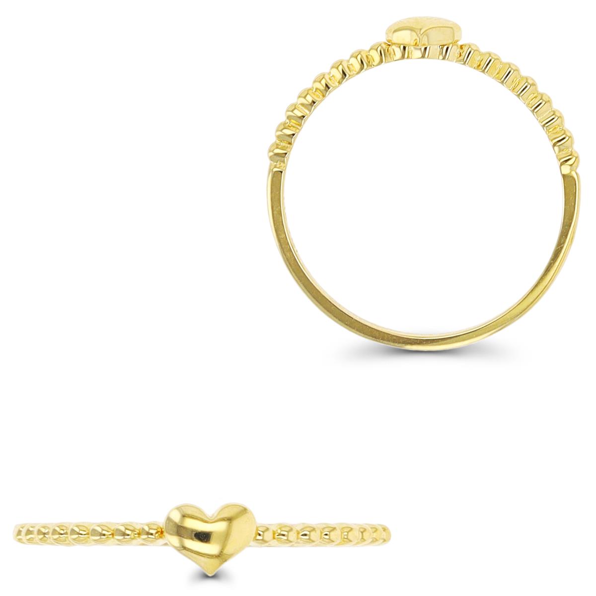 14K Yellow Gold Heart Bubble Ring