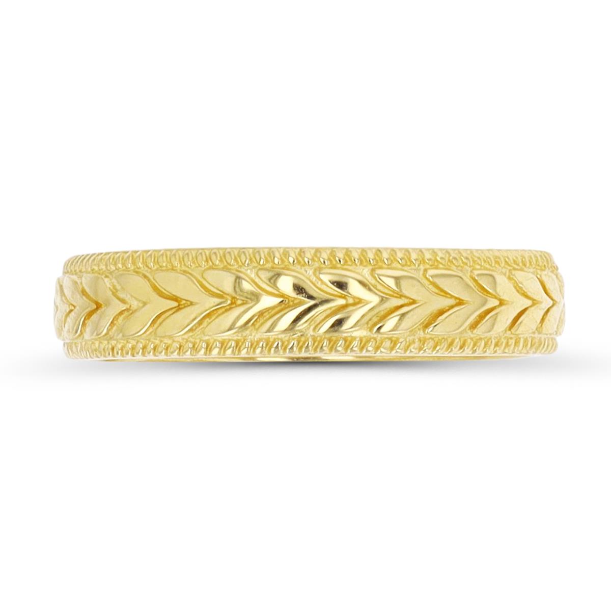 10K Yellow Gold Milgrain & Polished Braided Ring