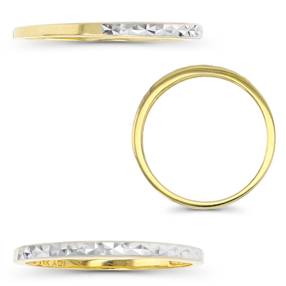 10K Two-Tone Gold 1.80mm Diamond Cut Band