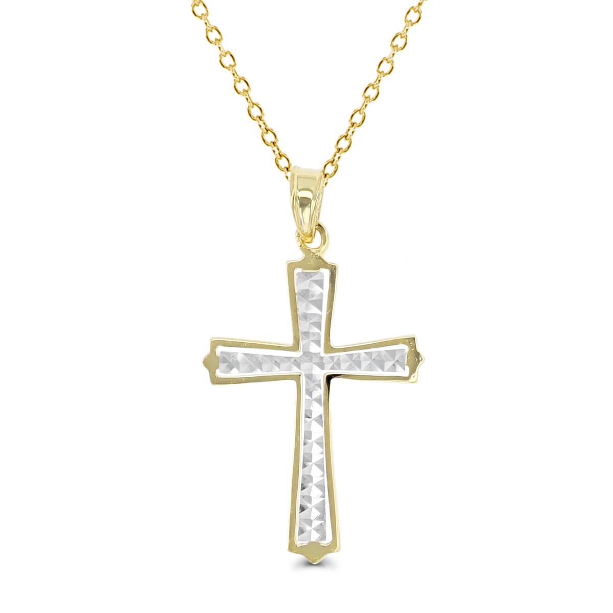 14K Two-Tone Gold DC Cross 18" Necklace