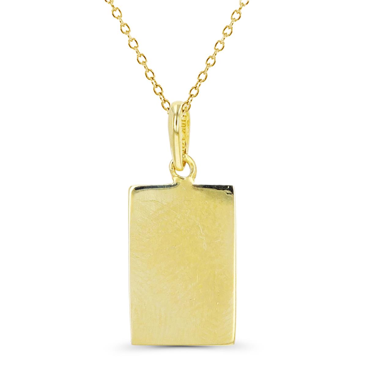 10K Yellow Gold Polished Engravable Rectangle 18" Necklace